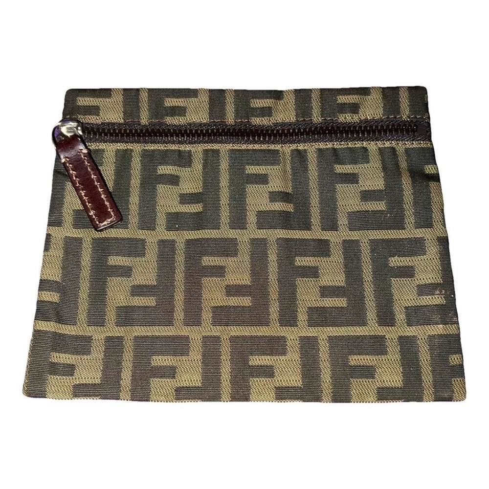 Fendi Zippered Pouch in Brown and Black